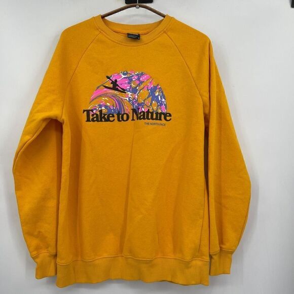 The North Face Yellow Take to Nature Crew Neck Sweatshirt Size Medium - Picture 1 of 8